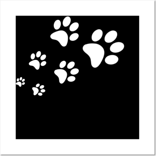 Paws Dogs Cats Cute Animal Love Gift Family Black Funny Posters and Art